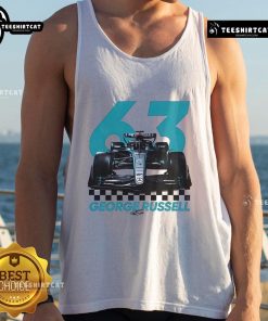 George Russell Formula One F1 signature tank top featuring a stylish design for racing fans and enthusiasts.