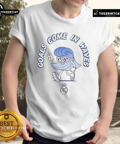 Real Madrid T-Shirt featuring 'Nice Goals Come In Waves' design, perfect for fans and football enthusiasts.