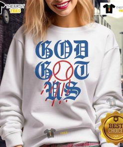 Nice God Got Us Los Angeles Dodgers sweatshirt featuring team logo and stylish design for fans and casual wear.