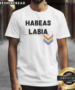 Nice Habeas Labia Pride Logo T-Shirt featuring vibrant colors and a bold design celebrating LGBTQ+ pride and inclusivity.