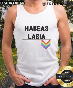 Nice Habeas Labia Pride logo tank top featuring vibrant colors and a bold design, perfect for LGBTQ+ celebrations.