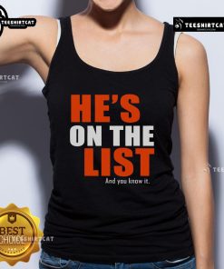Stylish tank top featuring 'Nice, Hes On The List And You Know It' graphic, perfect for casual wear and holiday parties.