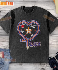 Nice Houston Astros baseball t-shirt featuring a heart and pencil design, perfect for fans who love teaching and sports.