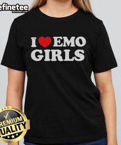 Nice I Heart Emo Girls ladies tee featuring a stylish design perfect for emo fashion lovers.