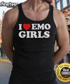 Alt Text: Stylish Nice I Heart Emo Girls tank top featuring a bold heart graphic, perfect for emo fashion lovers.