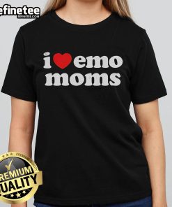 Nice I Heart Emo Moms Ladies Tee in black featuring a stylish graphic design for emo mom fans.