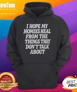 Alt Text: Comfortable hoodie with 'I Hope My Homies Heal' design, promoting mental health awareness and support for friends.