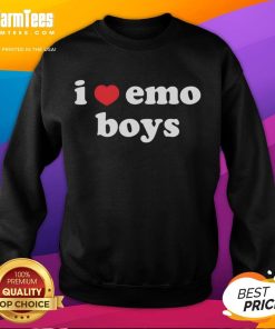 Nice I Love Emo Boys Sweatshirt featuring a stylish graphic design, perfect for emo fashion enthusiasts.