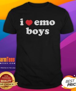 Nice I Love Emo Boys T-Shirt featuring stylish graphic design, perfect for emo fashion enthusiasts and casual wear.