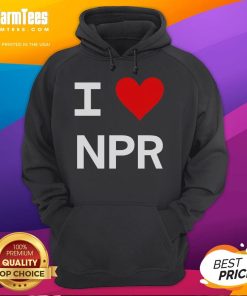 Cozy 'I Love NPR' hoodie in a vibrant design, perfect for fans of National Public Radio and comfortable casual wear.
