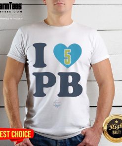 Alt Text: Nice I Love Paige Bueckers 5 T-Shirt featuring a bold design celebrating the basketball star's jersey number.