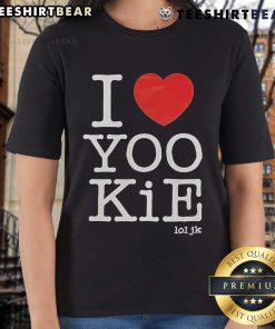 Nice I Love Yookie LOL JK Ladies Tee featuring a fun graphic design, perfect for casual wear and Yookie fans.