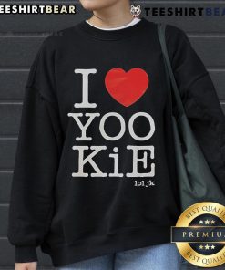 Cozy 'Nice I Love Yookie Lol JK' sweatshirt in vibrant colors, perfect for casual wear and Yookie fans.