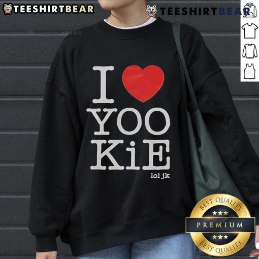 Cozy 'Nice I Love Yookie Lol JK' sweatshirt in vibrant colors, perfect for casual wear and Yookie fans.