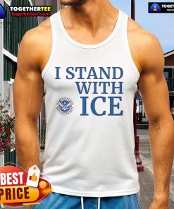 Nice I Stand With Ice US Department of Homeland Security tank top showcasing patriotic design and bold lettering.