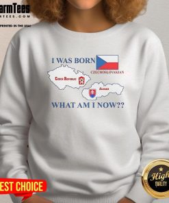 Alt Text: Czechoslovakian sweatshirt featuring 'Nice, I Was Born Czech Republic' design, perfect for proud Slovakia heritage.