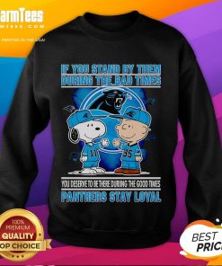 Panthers Stay Loyal sweatshirt showcasing a motivational quote about loyalty during good and bad times.