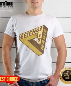 Nice Impossible Science Is Magic Optical Illusion T-Shirt featuring a vibrant design that captivates the imagination.
