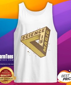 Nice Impossible Science is Magic optical illusion tank top design featuring vibrant colors and captivating patterns.