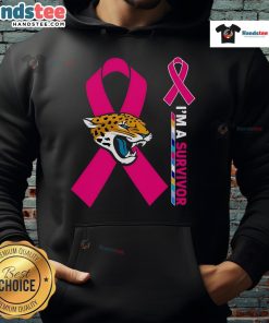 Jacksonville Jaguars Cancer Awareness hoodie featuring 'I'm a Survivor' design, perfect for supporters and fans.