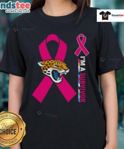 Nice Jacksonville Jaguars X Cancer Awareness 'I'm A Survivor' ladies tee showcasing support for cancer survivors.