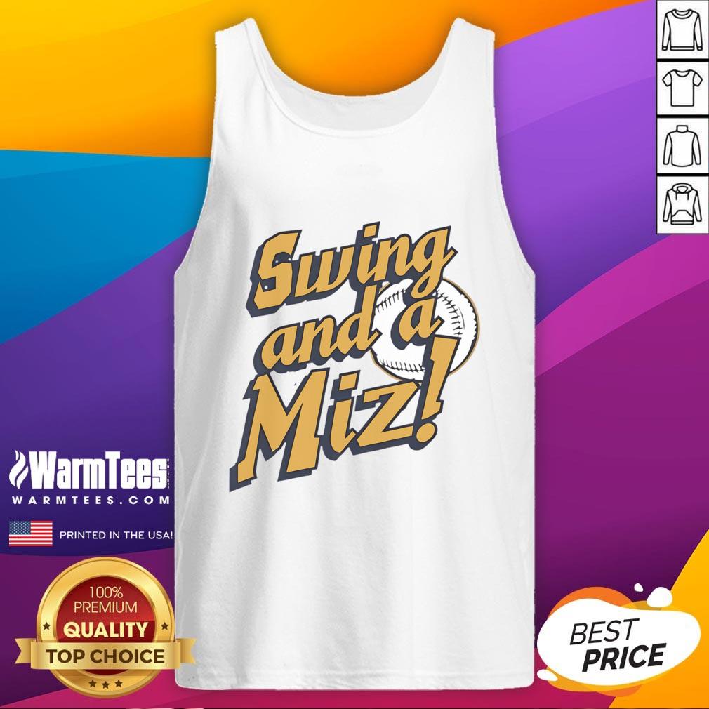 Nice Jacob Misiorowski Milwaukee Brewers Swing And A Miz Tank Top Nice Jacob Misiorowski of the Milwaukee Brewers swings in a Miz tank top during a game.