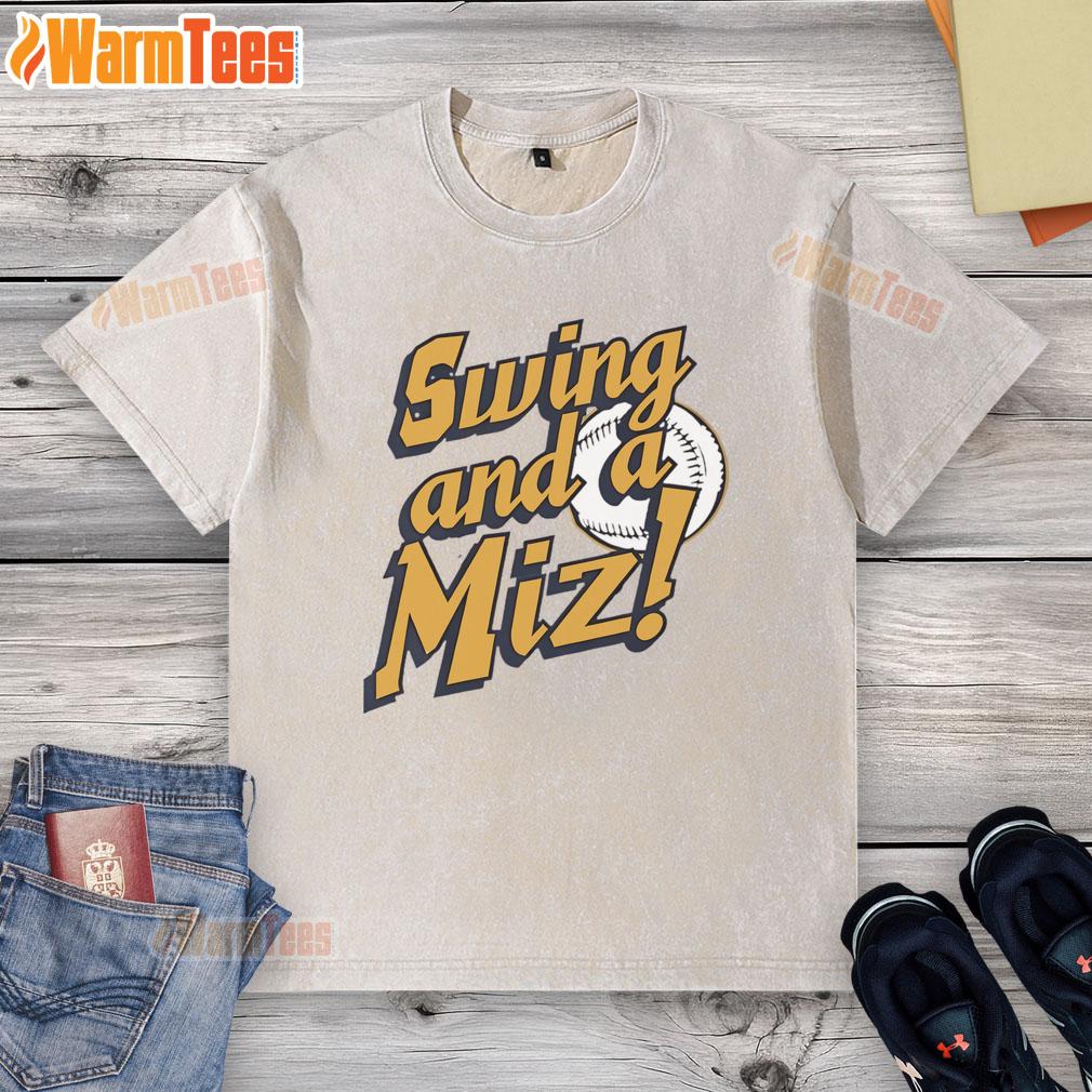 Nice Jacob Misiorowski Milwaukee Brewers Swing And A Miz Washed T Shirt Jacob Misiorowski of the Milwaukee Brewers swings while wearing a Miz washed t-shirt during a game.