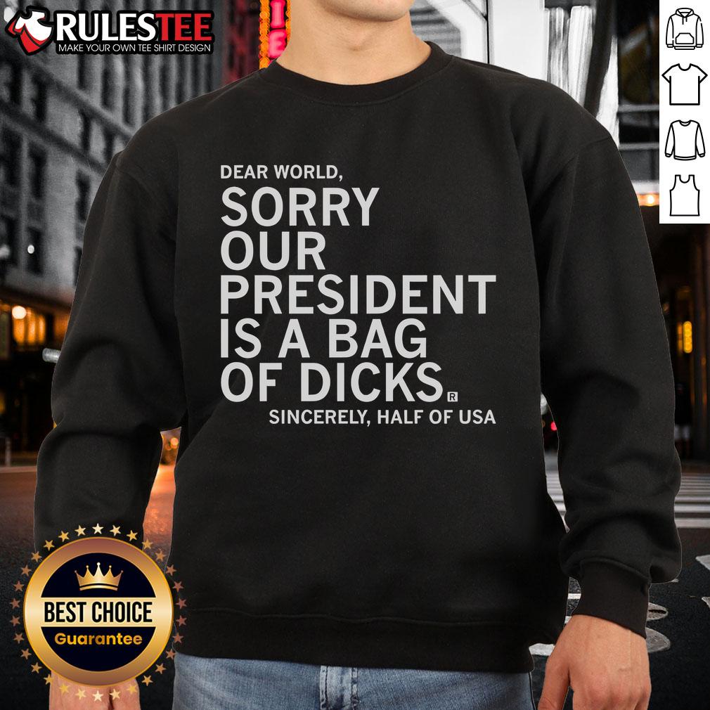 Nice Jamie Bonkiewicz Wearing Our President Is A Bag Of Dicks Sweatshirt Jamie Bonkiewicz wearing our 'President Is A Bag Of Dicks' sweatshirt, showcasing bold political humor in casual fashion.