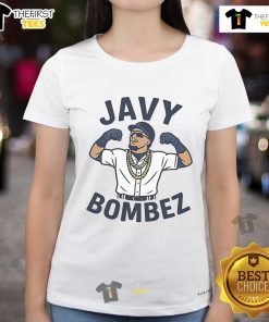 Stylish ladies tee featuring Javy Baez design, perfect for fans of baseball and trendy sports apparel.