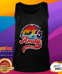Nice Jaws Amity Island Fishing School tank top featuring 'You're Gonna Need A Bigger Boat' design, perfect for fans.