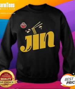 Cozy Nice Jin Ramen sweatshirt displayed on a wooden table, perfect for ramen lovers and casual wear enthusiasts.