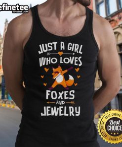 Nice tank top design featuring a girl who loves foxes and jewelry, perfect for animal lovers and fashion enthusiasts.