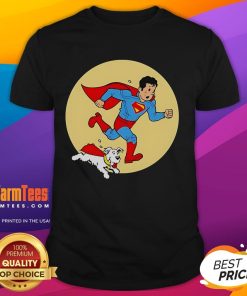 Nice Kal-El and Krypto T-Shirt featuring The Adventures of Tintin, perfect for superhero fans and collectors.