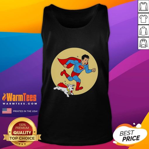 Nice Kal-El and Krypto tank top featuring The Adventures of Tintin, perfect for superhero fans and casual wear.