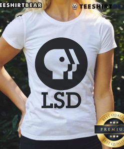 Nice LSD Feels So Good logo on a stylish ladies tee, showcasing vibrant colors and a trendy design for psychedelic fashion.