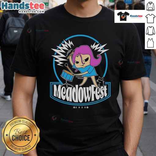 Nice Meadowfest 2025 T-Shirt featuring vibrant colors and a unique design perfect for festival enthusiasts.