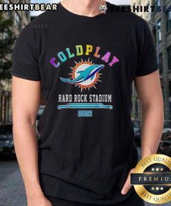 Nice Miami Dolphins X Coldplay Special Edition 2025 T-Shirt featuring vibrant graphics and team colors for fans.