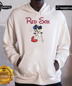 Stylish Nice Mickey Boston Sox red baseball hoodie featuring a classic design, perfect for sports fans.