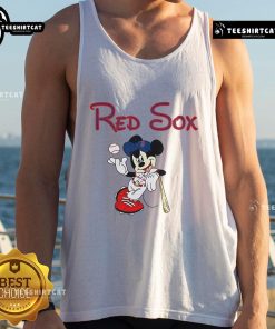Nice Mickey Boston Sox red baseball tank top featuring a classic design, perfect for fans and summer wear.