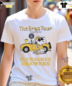 Nice Milwaukee Brewers The Eras Tour Snoopy T-Shirt featuring vibrant graphics of Snoopy and team colors.