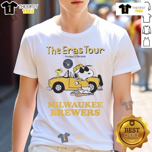 Nice Milwaukee Brewers The Eras Tour Snoopy T-Shirt featuring vibrant graphics of Snoopy and team colors.