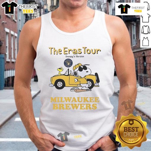 Stylish Nice Milwaukee Brewers The Eras Tour Snoopy tank top featuring vibrant graphics and a comfortable fit.