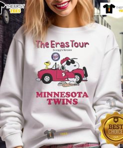 Nice Minnesota Twins The Eras Tour Snoopy sweatshirt featuring vibrant graphics and cozy design for fans.