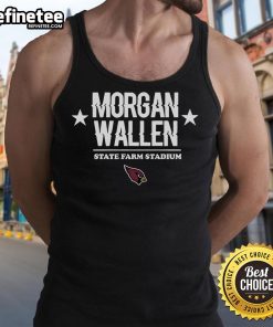 Alt Text: Nice Morgan Wallen X Arizona Cardinals 2025 tour tank top featured at State Farm Stadium, showcasing 'I'm The Problem' design.