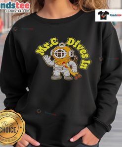 Nice Mr. C in a fun rubber chicken sweatshirt, showcasing a quirky and playful fashion style.