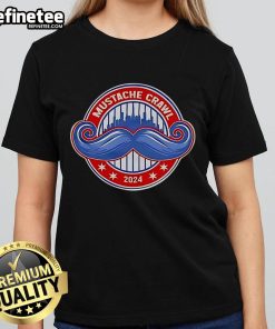 2024 Ladies Tee featuring a fun design with a nice mustache, perfect for stylish casual wear and events.
