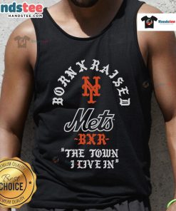 Stylish New York Mets tank top featuring 'Raised in New York' design, perfect for fans and summer wear.