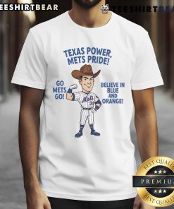 Nice New York Mets Texas Power Pride T-Shirt in blue and orange, perfect for fans to show their support. Go Mets!