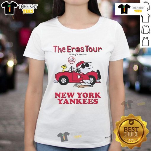 Nice New York Yankees The Eras Tour Snoopy Ladies Tee featuring a stylish design for baseball fans.