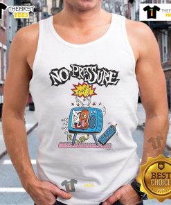 Nice No Pressure TV cartoon tank top featuring vibrant graphics and a relaxed fit, perfect for casual wear.